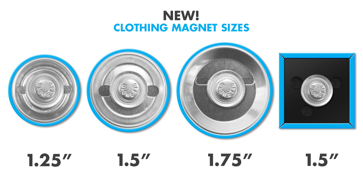 New Clothing Magnet Sizes