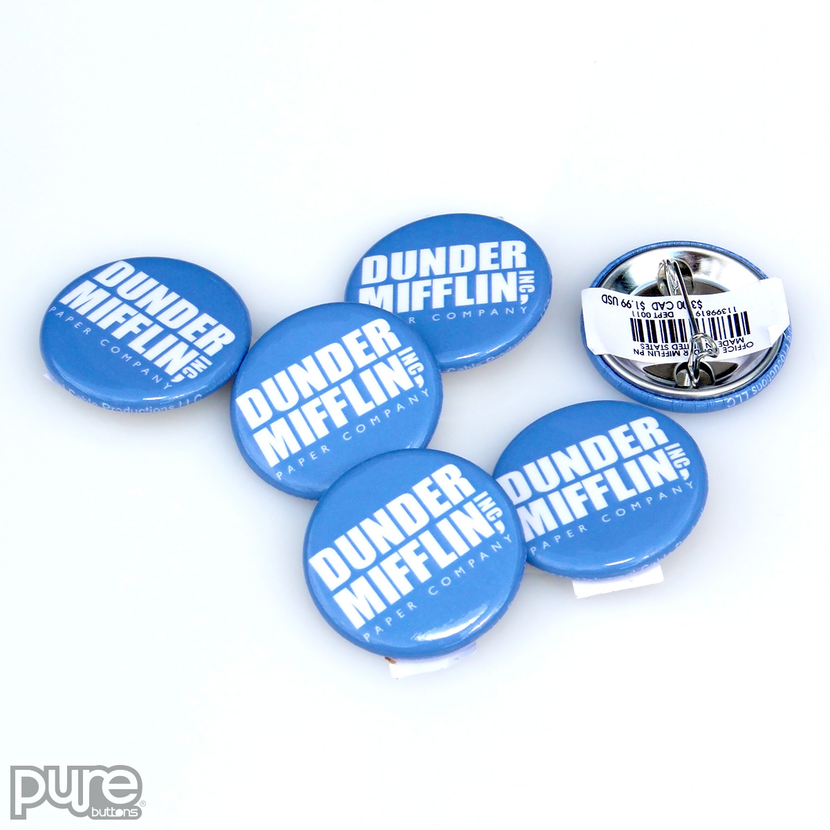 The Office NBC Official Merchandise - Dunder Mifflin Pin-Back Buttons