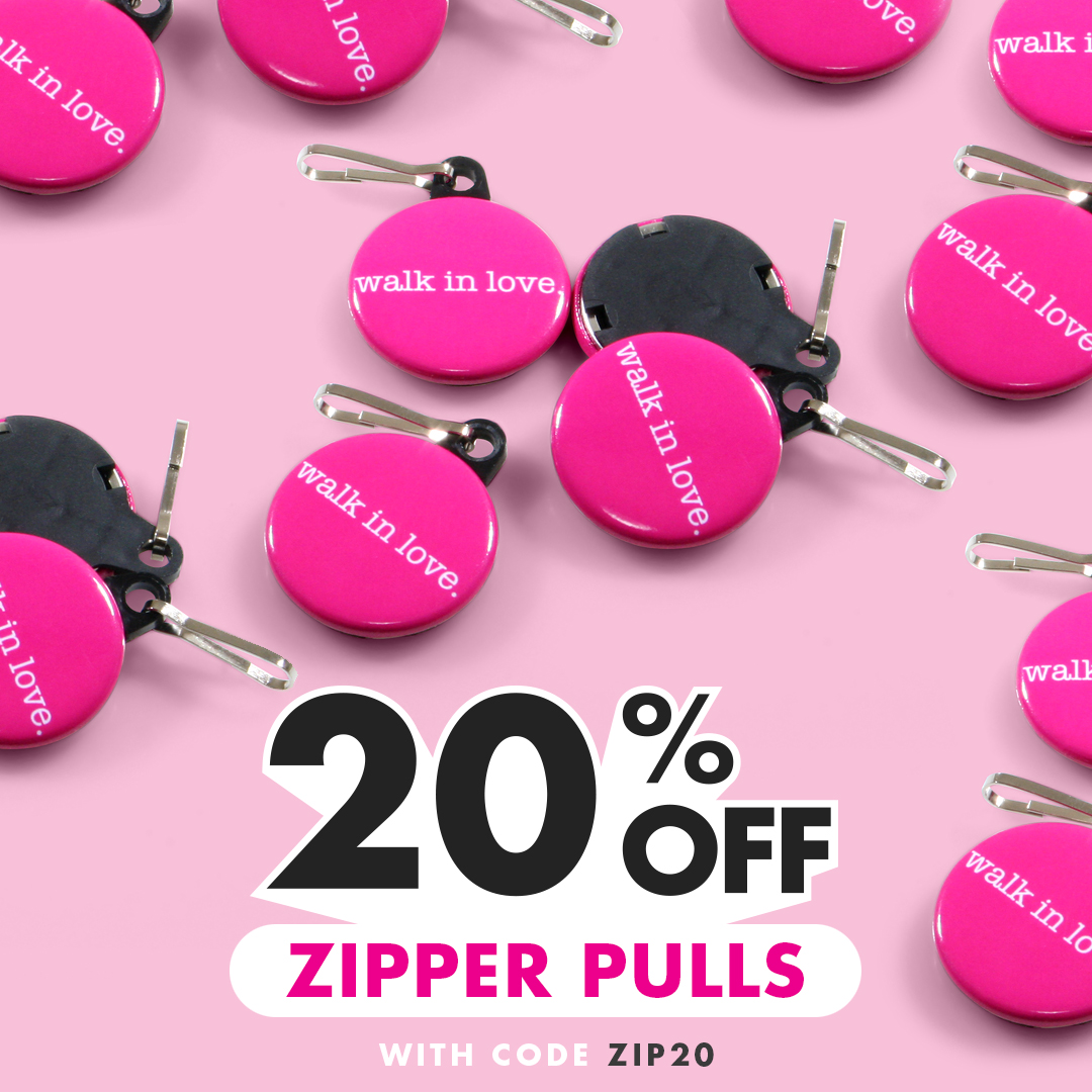 Custom Zipper Pulls 20% Off with code ZIP20