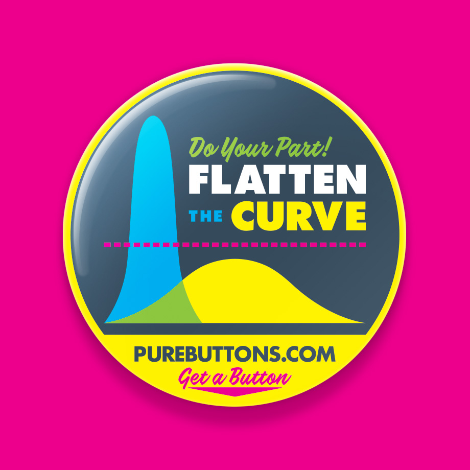 Flatten The Curve Coronavirus Awareness Button