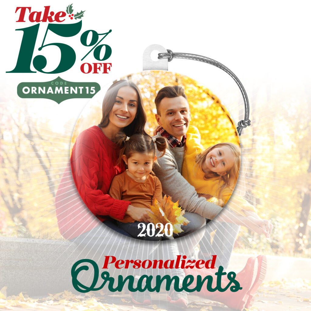 15% off Personalized Ornaments with coupon ORNAMENT15