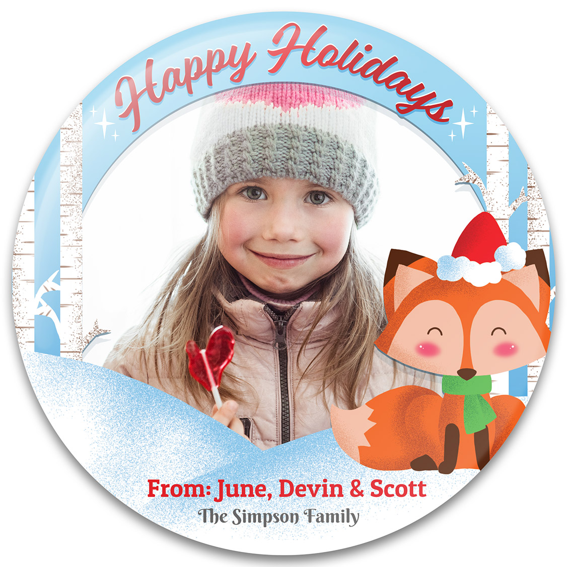 Foxy Holidays Christmas Photo Gift Border