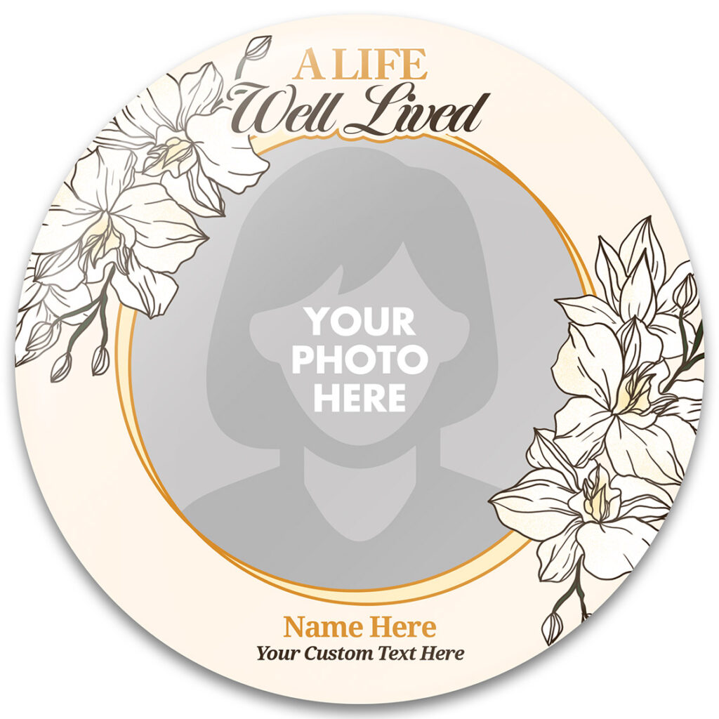 A Life Well Lived Memorial Buttons Template