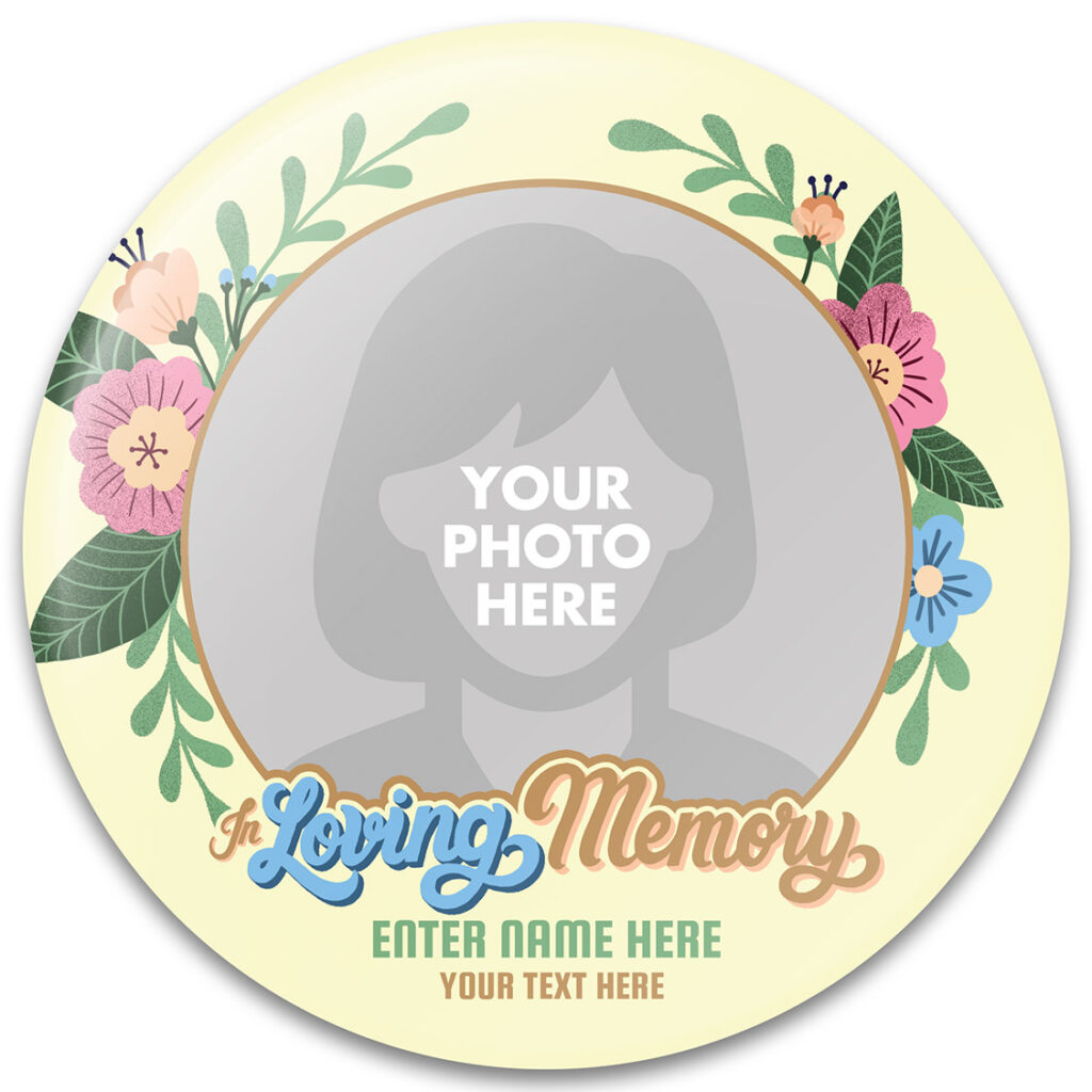 In Loving Memory Memorial Buttons Template