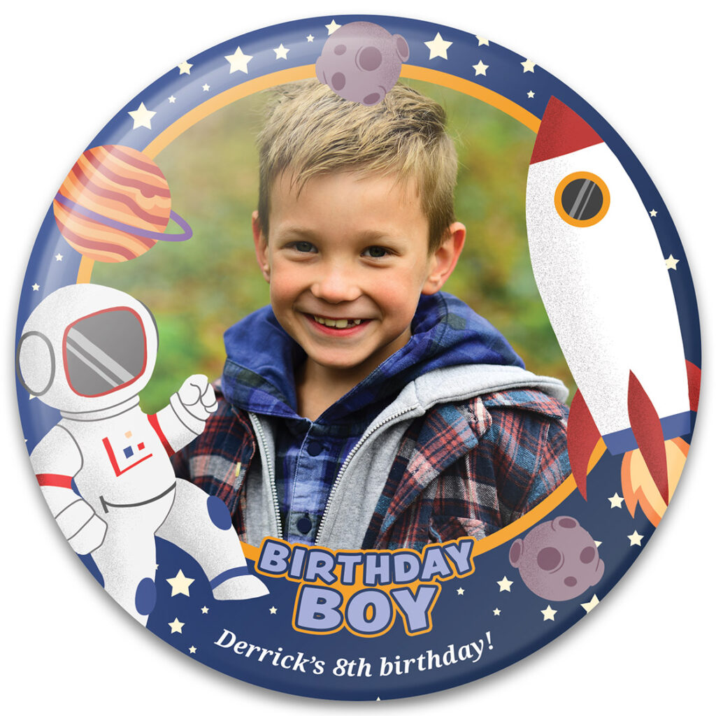 Birthday Boy Astronaut - Birthday Button Template