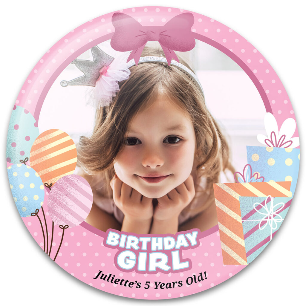 Birthday Girl Presents - Birthday Button Template