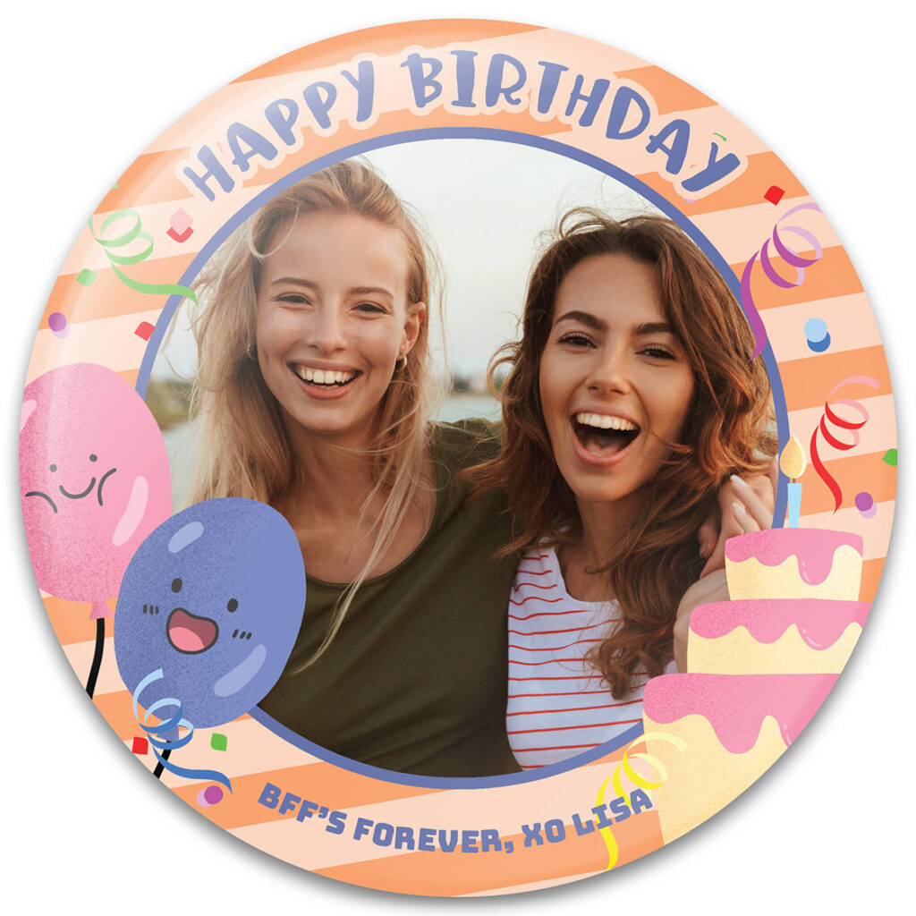 Happy Balloons - Birthday Button Template