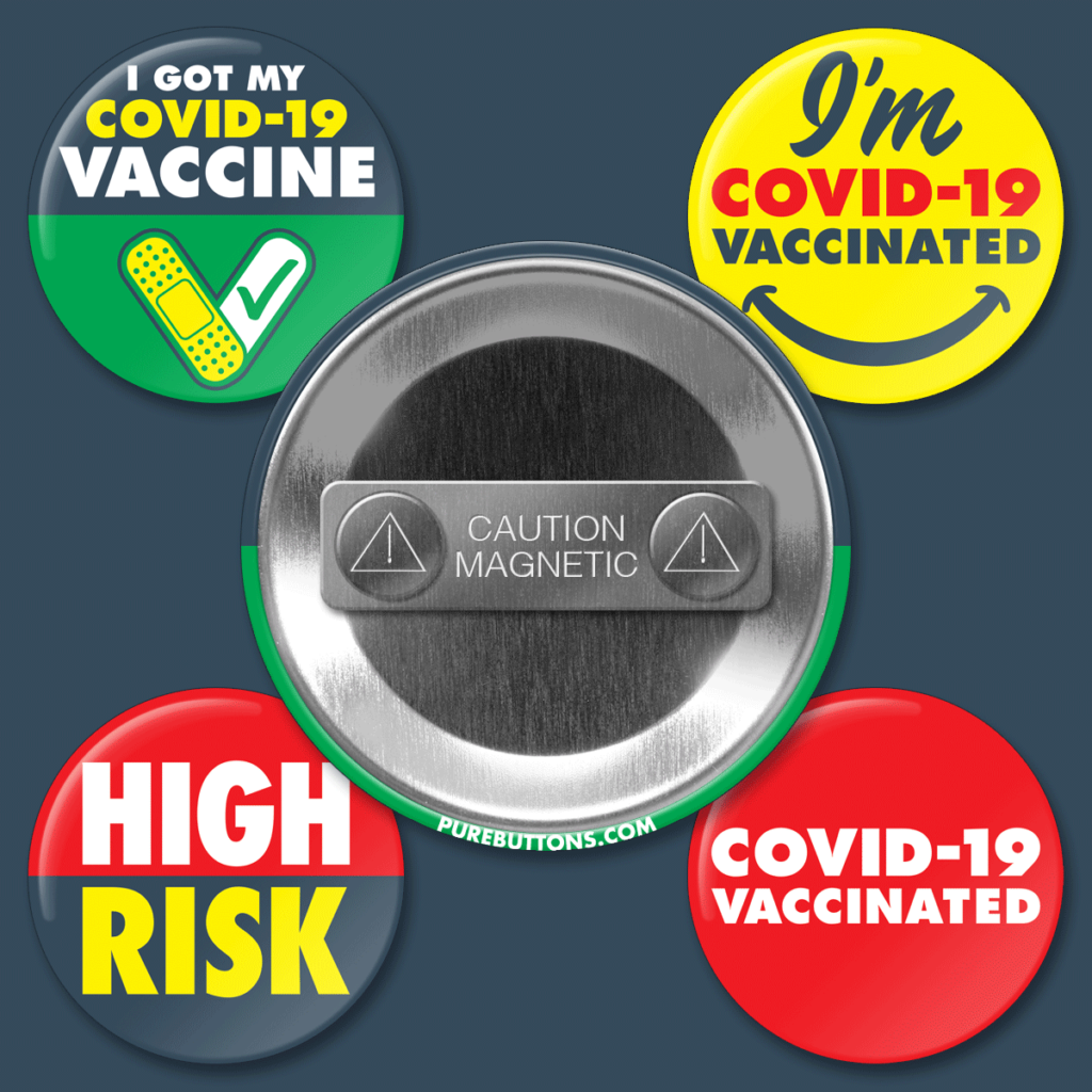 Coronavirus Vaccine Buttons - Clothing Magnets