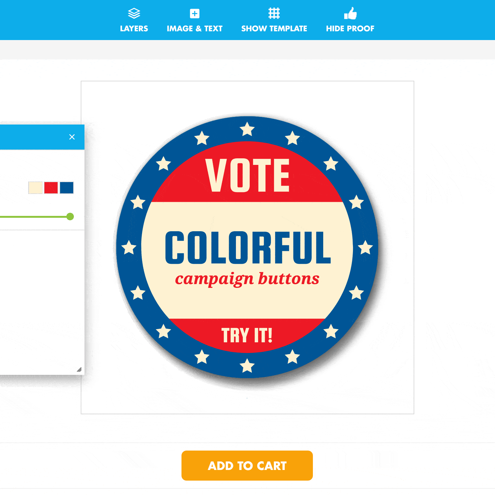 Colorful Campaign Buttons