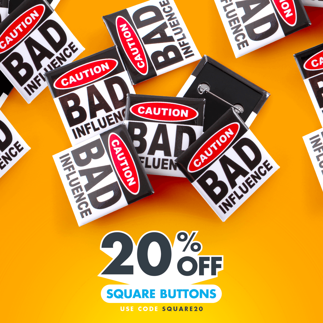 20% OFF Square Buttons at PureButtons.com with code SQUARE20