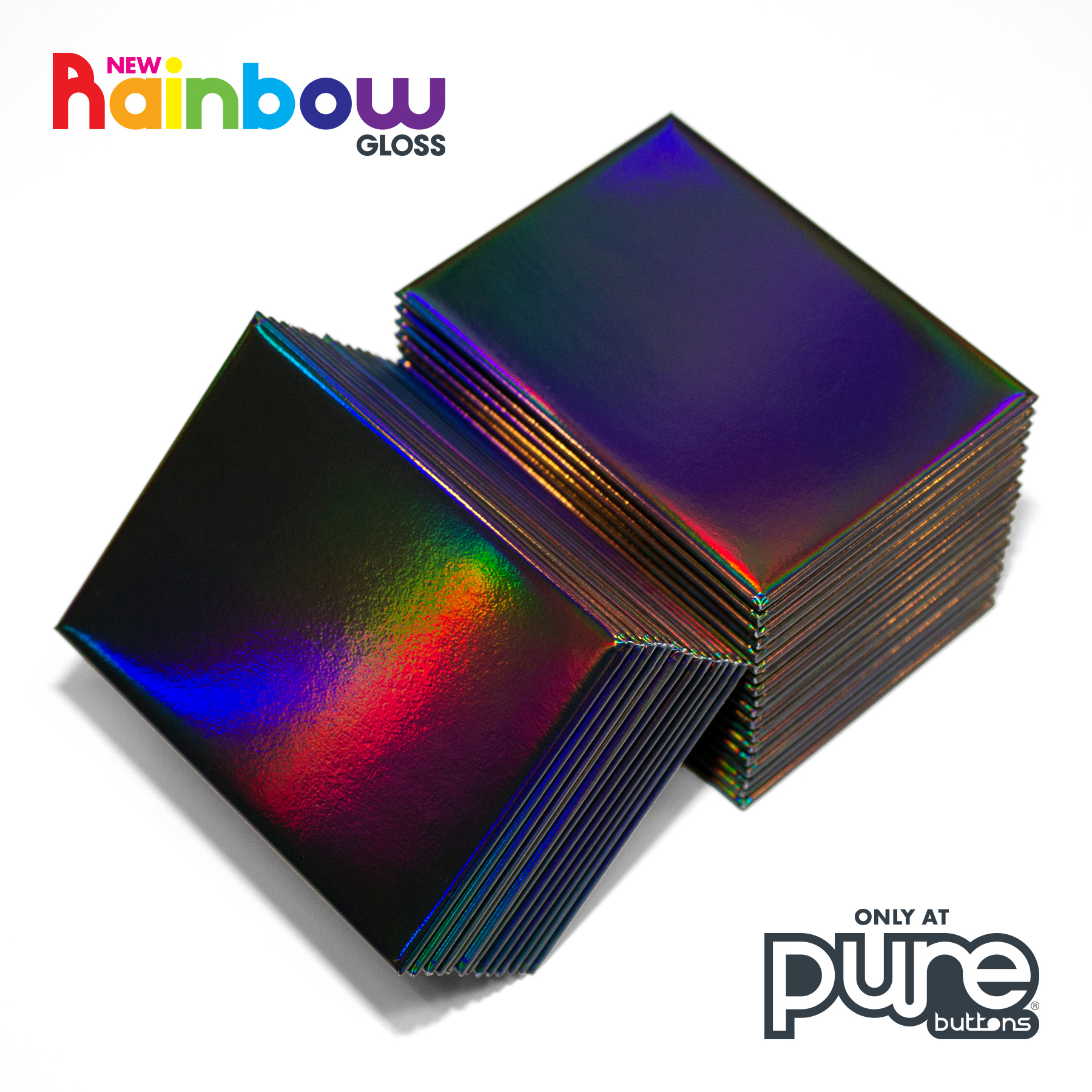 Rainbow Gloss Finish on black Rectangle Fridge Magnets