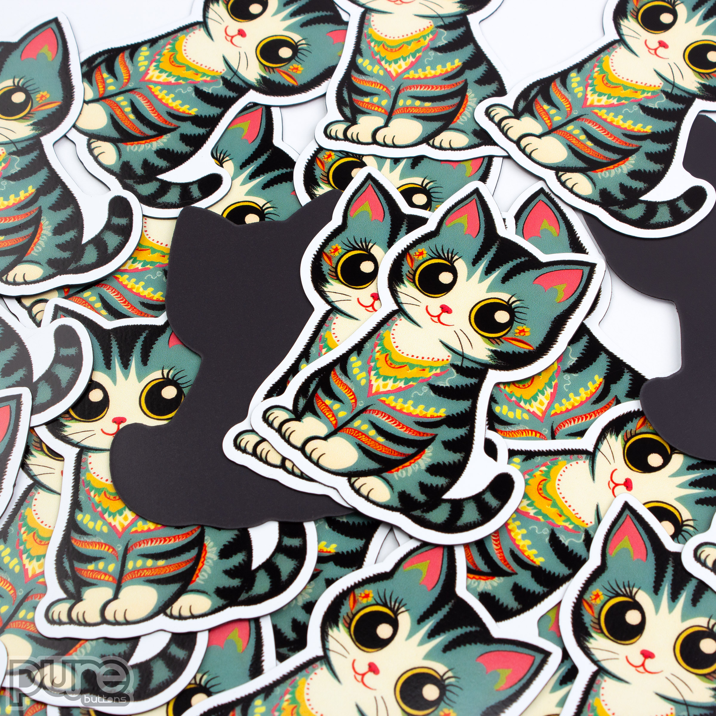 Cat Shaped Die Cut Magnets