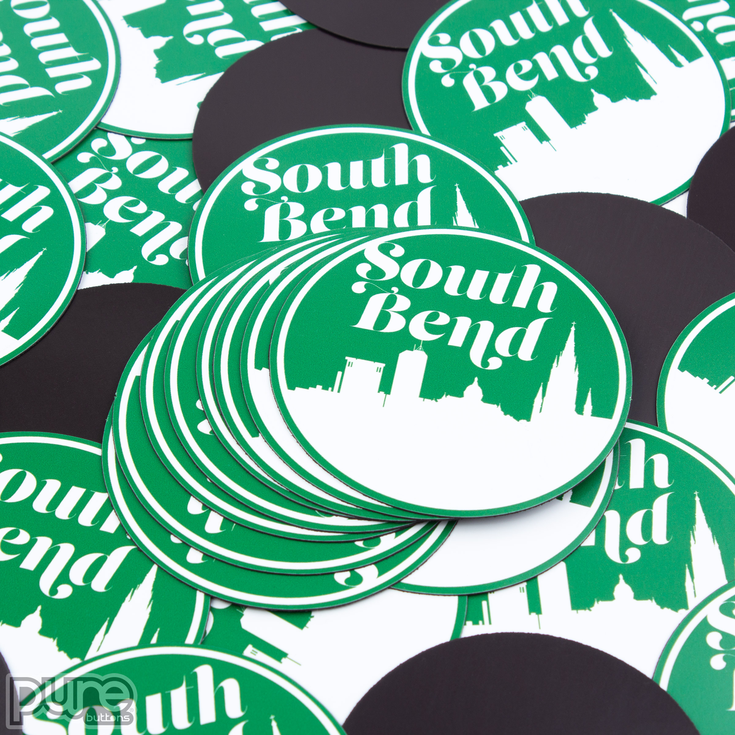 South Bend Indiana Souvenir Round Flexible Magnets