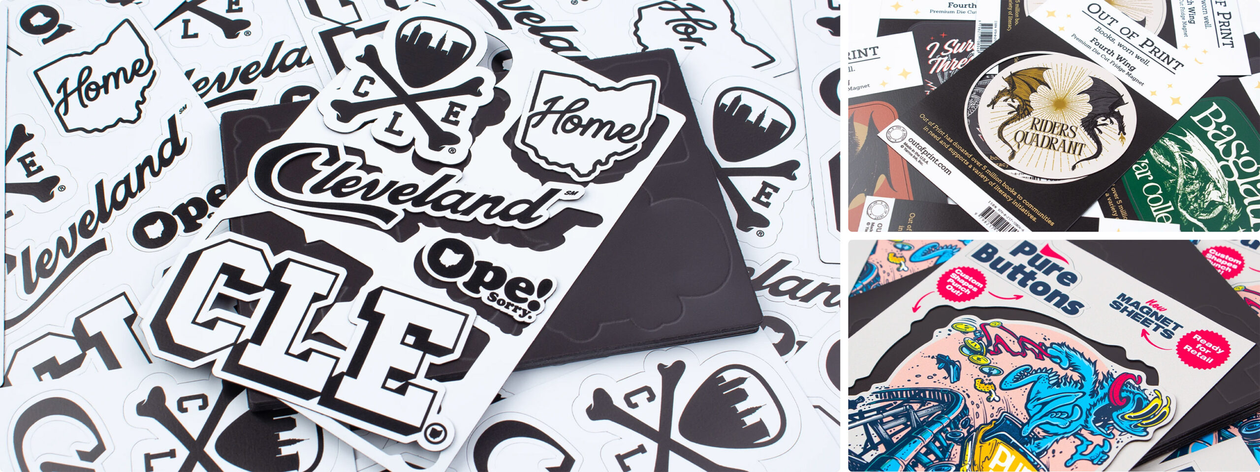 Custom Magnet Sheets with die cut custom shapes.