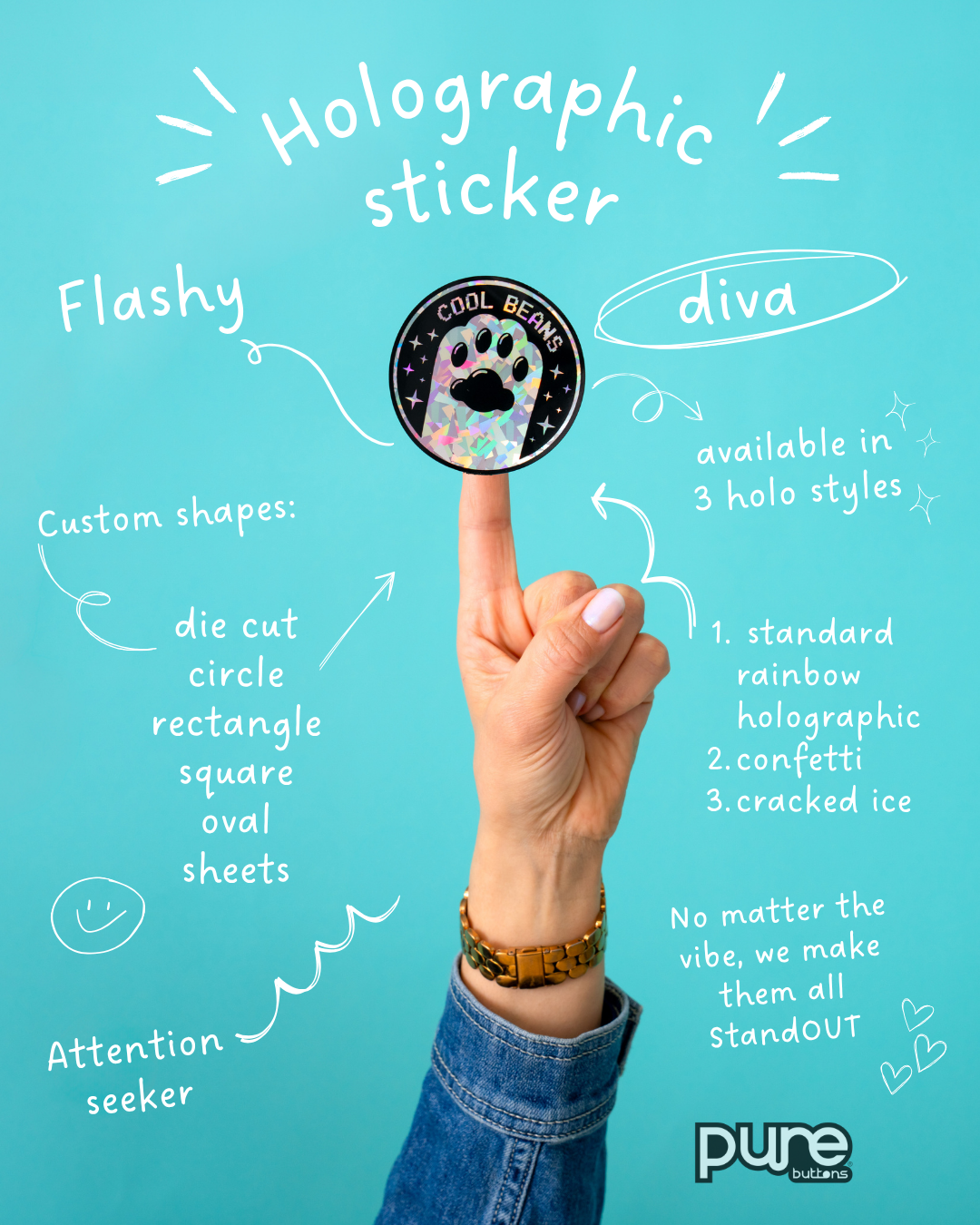 Holographic Stickers Infographic